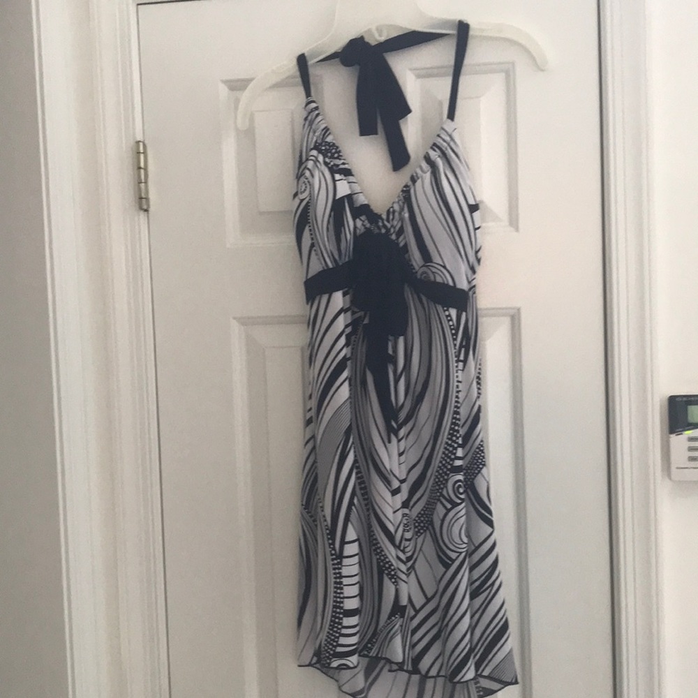 Halter black and white women’s dress